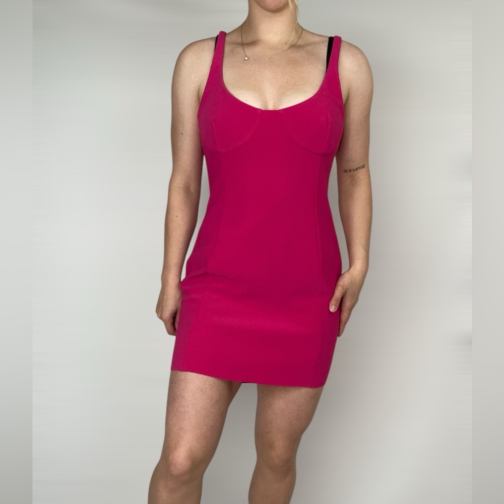 BEC & BRIDGE Amelie‎ Magenta Mini Dress Stretch Bodycon Strapless